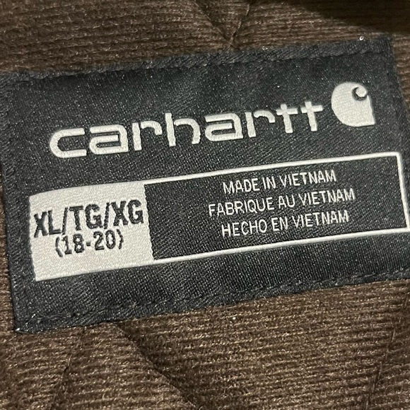 XL Carhartt Kids Canvas Insulated Hooded Camo Jacket - Picture 5 of 7